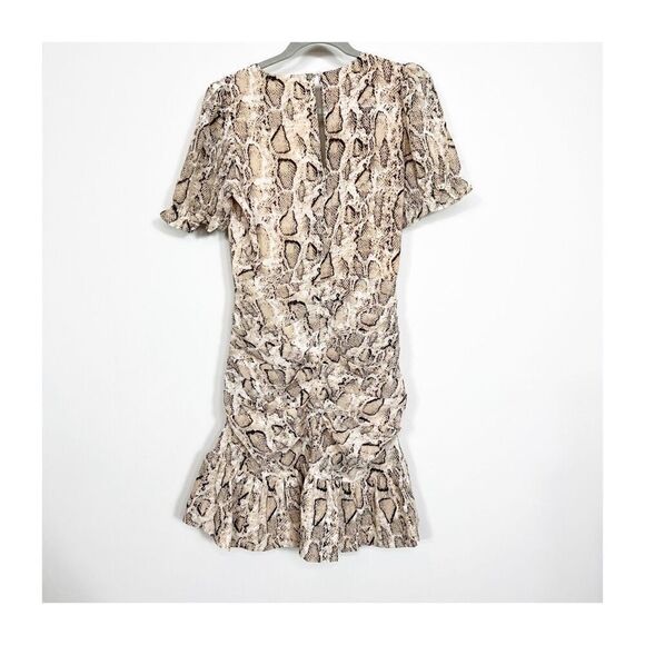 Walter Baker TREYTON DRESS Womens Size 6 Python Mini Ruffle Short sleeve New - Picture 10 of 14